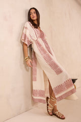 MAE STRAIGHT EMBROIDERED COTTON DRESS