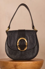VALENTIN BLACK LEATHER BAG