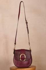 VALENTIN BURGUNDY LEATHER BAG