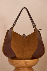 VICTOR CAMEL LEATHER TOTE BAG