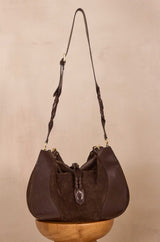 VICTOR CHOCOLATE LEATHER TOTE BAG
