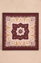 KING PRINTED BURGUNDY SILK SCARF