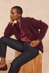 MAEVA BURGUNDY VISCOSE BLOUSE
