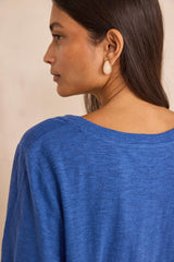 LIANA ROYAL BLUE 3/4 SLEEVE T-SHIRT