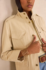 CLEAR CREAM COTTON SAFARI JACKET