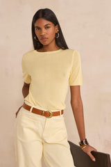 PAPRIKA BIS LEMON SHORT SLEEVE SWEATER