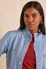 DENISE LONG-SLEEVE COTTON BLOUSE