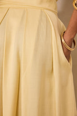 ETINCELLE LEMON PLEATED LONG SKIRT