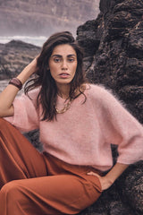 ARMELLE SALMON MOHAIR BLEND SWEATER