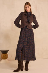 PRISCA FLOWY POLKA DOT DRESS