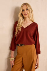 AUXANE 3/4 SLEEVE BATWING SWEATER
