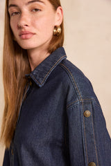 MILO 3/4 SLEEVE DENIM BLOUSE