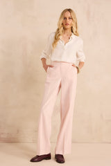 FERGUSON WIDE STRIPED COTTON BLEND TROUSERS