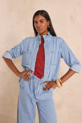 DENISE LONG-SLEEVE COTTON BLOUSE