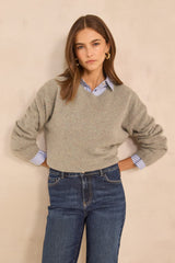 ALIZEE ALMOND CASHMERE SWEATER