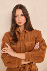 BETANIE CINNAMON CORDUROY DRESS