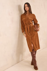 BETANIE CINNAMON CORDUROY DRESS