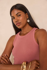 LEOPOLD PINK COTTON BLEND TANK TOP