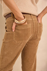 NALLA LIGHT CAMEL CORDUROY CHINO TROUSERS