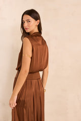 MARLON SLEEVELESS SATIN BLOUSE
