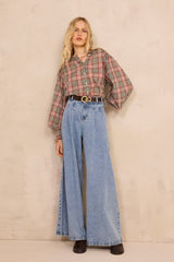 MANON CHECKERED COTTON BLOUSE