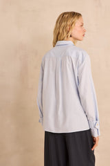 MAXIME CHAMBRAY COTTON BLOUSE