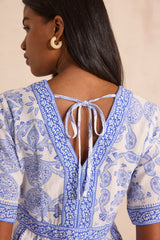 PRUNELLE PRINTED MIXED COTTON LONG DRESS