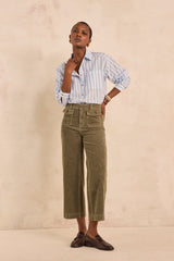 STELLA BIS SAGE WIDE VELVET TROUSERS