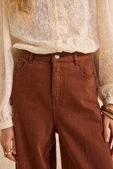 SHELBY CINNAMON WIDE LEG JEANS