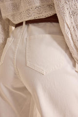 RAYAN WHITE MIXED COTTON BERMUDA
