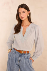 MAISSA EMBROIDERED COTTON BLOUSE