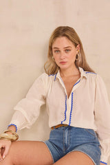 DARIUS LONG-SLEEVED COTTON EMBROIDERED SHIRT