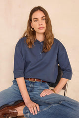 LAURENA INK COTTON POLO SHIRT