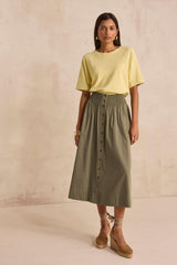 ORLANDO FLUID COTTON MIDI SKIRT
