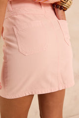 OEILLET PINK SHORT DENIM SKIRT