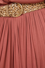 JULIANA PINK FLUID SATIN LONG SKIRT