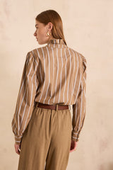 SALIA STRIPED COTTON BLOUSE