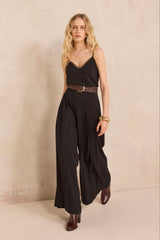 DEMIE BLACK SILK CAMISOLE TOP