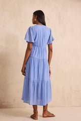 CAMILLE FLOWY SHORT-SLEEVED DRESS