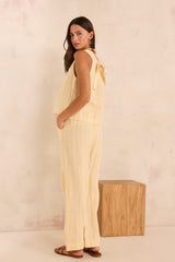ADELE WIDE STRIPED LINEN PANTS