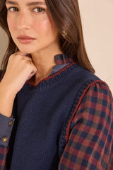 ALENZO SLEEVELESS KNITTED SWEATER