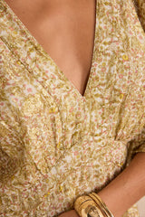 BRIDGET SHINY PRINT FLOWY DRESS