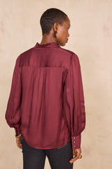 MAEVA BURGUNDY VISCOSE BLOUSE