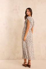 BOUCHRA PRINTED FLOWY DRESS