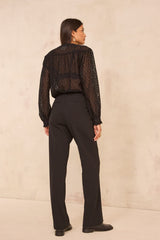 LOUISON BLACK WIDE TROUSERS