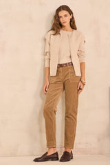 NALLA LIGHT CAMEL CORDUROY CHINO TROUSERS