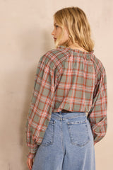 MANON CHECKERED COTTON BLOUSE
