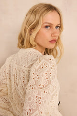 CAMOMILLE LONG SLEEVE EMBROIDERED BLOUSE