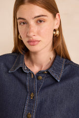 MILO 3/4 SLEEVE DENIM BLOUSE
