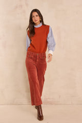 STELLA BIS PUMPKIN WIDE COTTON VELVET TROUSERS